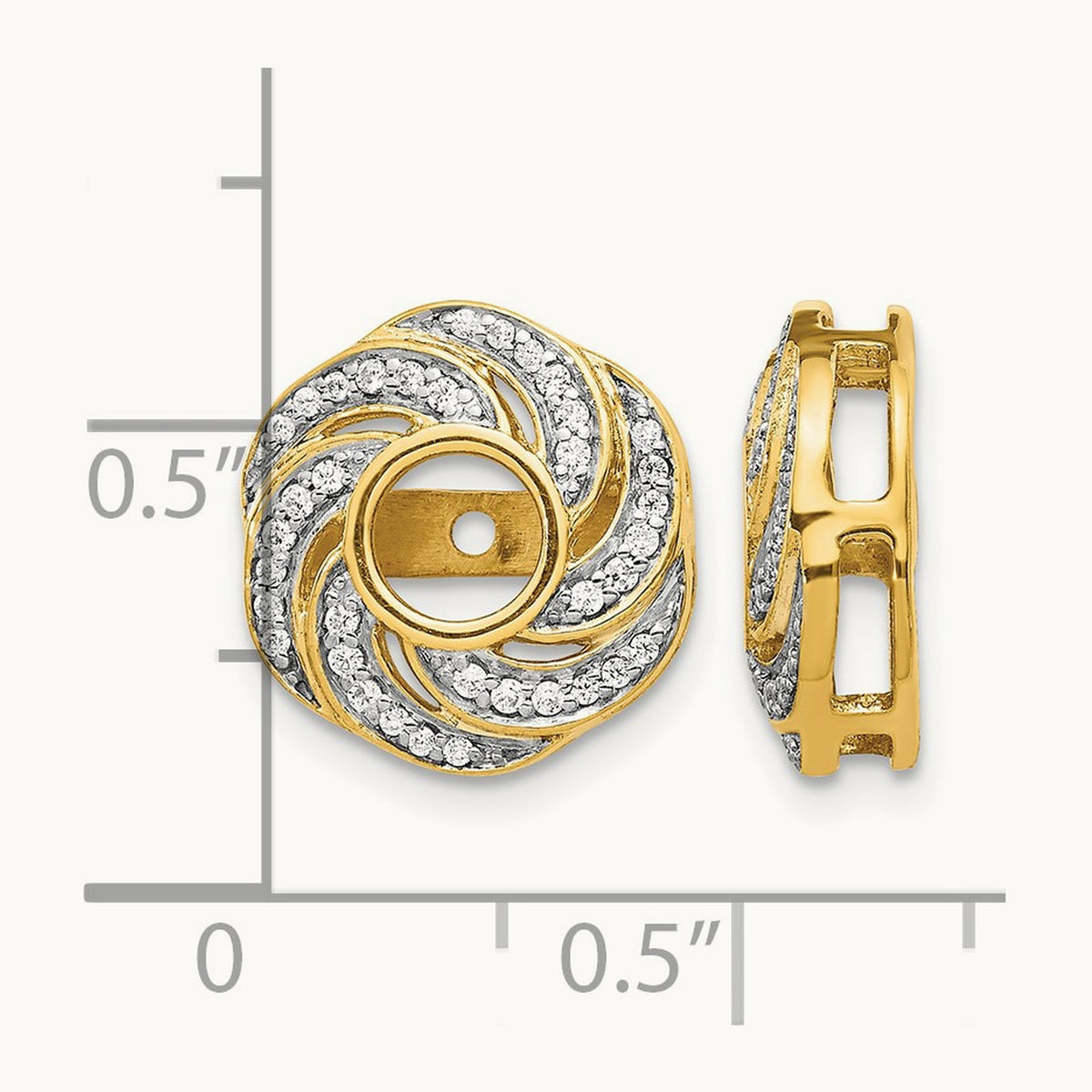 Swirl Diamond Jacket Earrings — 14K White Gold, 0.252 ct