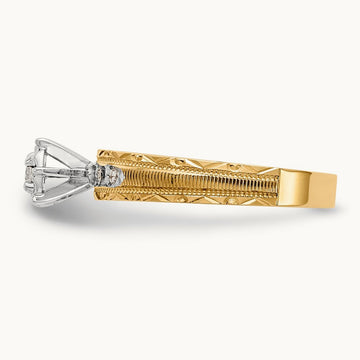 AA Quality Trio Complete Engagement Ring, 14K