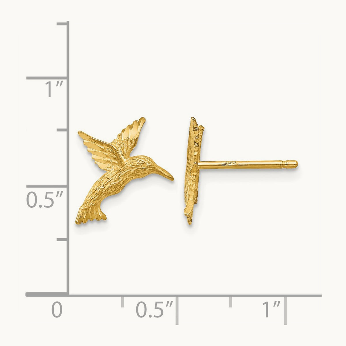 Hummingbird Earrings — 14K Yellow Gold