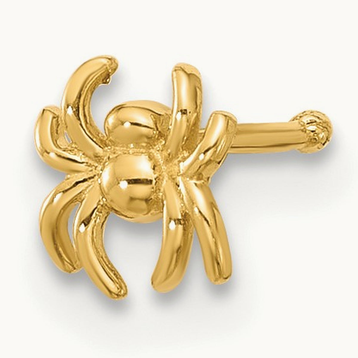 22 Gauge Polished Spider Nose Stud, 14K