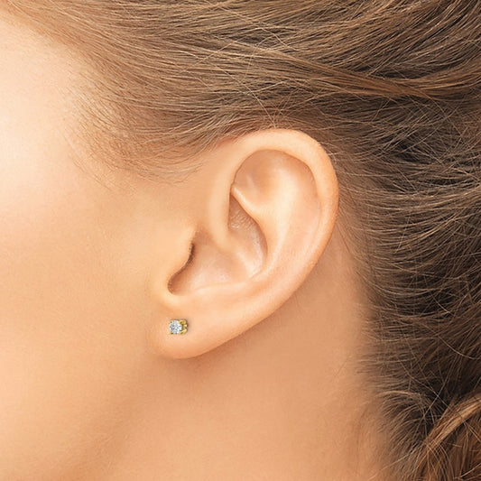 Round Screwback Earrings — 14K Yellow Gold, 1/5 ct, VS (Best) · Certified