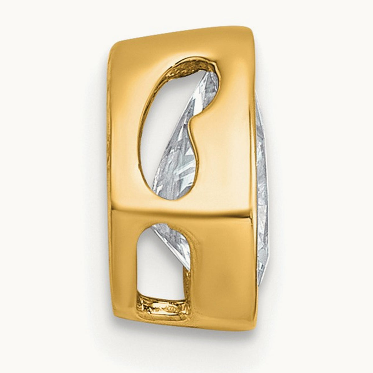 Pear Bezel Chain Slide, 0.25-3.00 ct tw Lab-Grown Diamond — 1 ct, 14K Yellow Gold