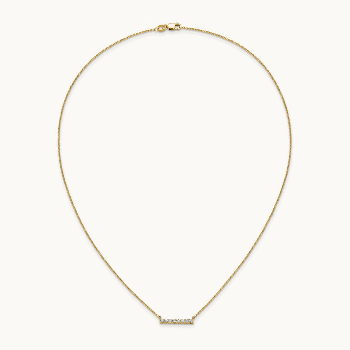 Diamond Bar 18 inch Necklace — 14K Yellow Gold, 0.32 ct