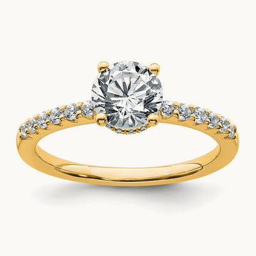 Round Engagement Ring, 1.25-2.75 ct tw Lab-Grown Diamond — 1 1/4 ct, 14K Yellow Gold