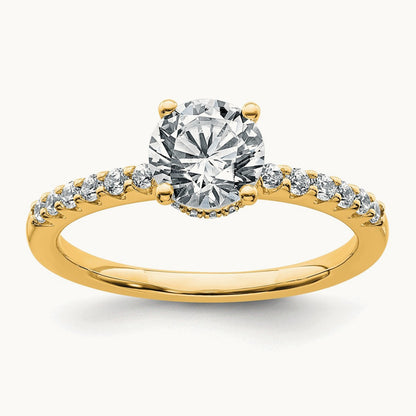 Round Engagement Ring, 1.25-2.75 ct tw Lab-Grown Diamond — 1 1/4 ct, 14K Yellow Gold