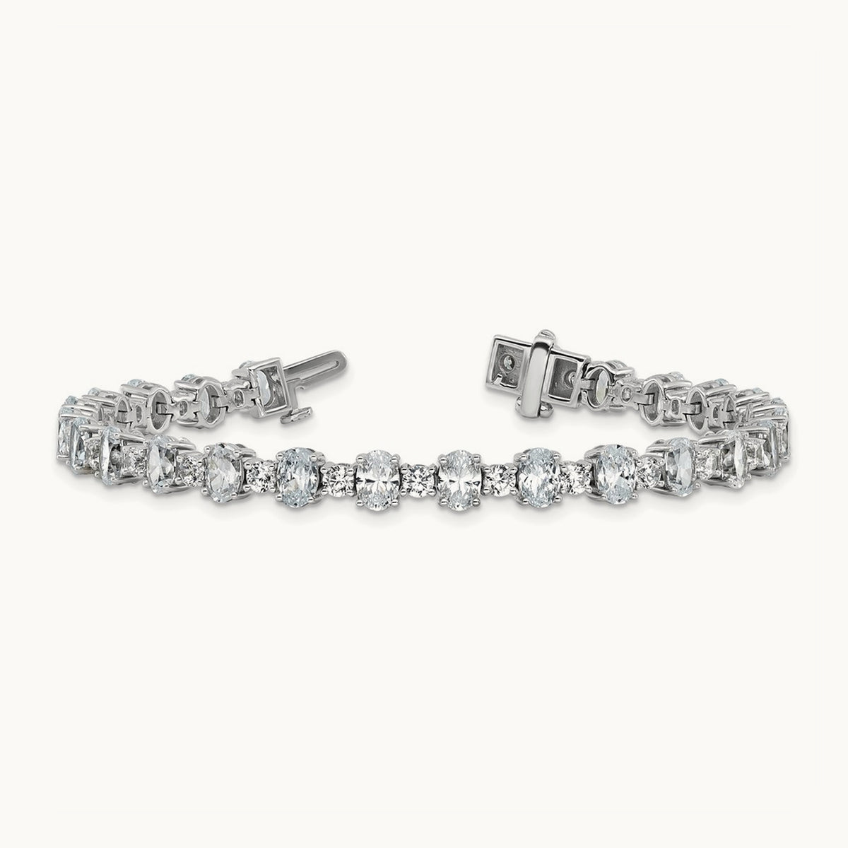 Round & Oval Tennis Bracelet, 11.00 ct tw Lab-Grown Diamond