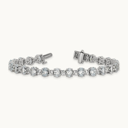 Round & Oval Tennis Bracelet, 11.00 ct tw Lab-Grown Diamond