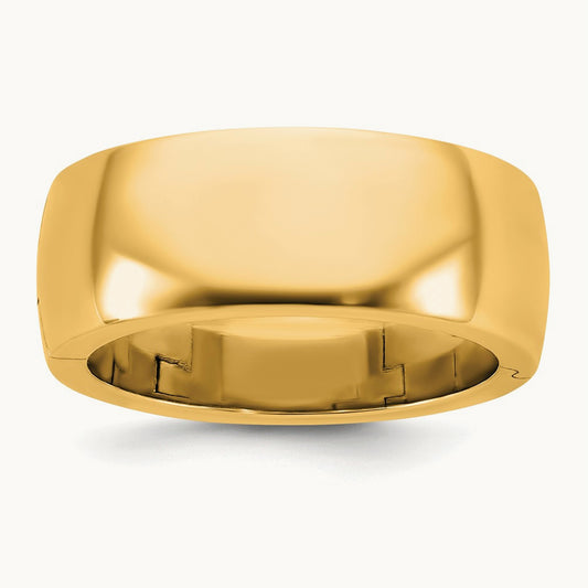 CLIQ Hinged Half Round Wedding Band, 8mm, 14K Yellow Gold