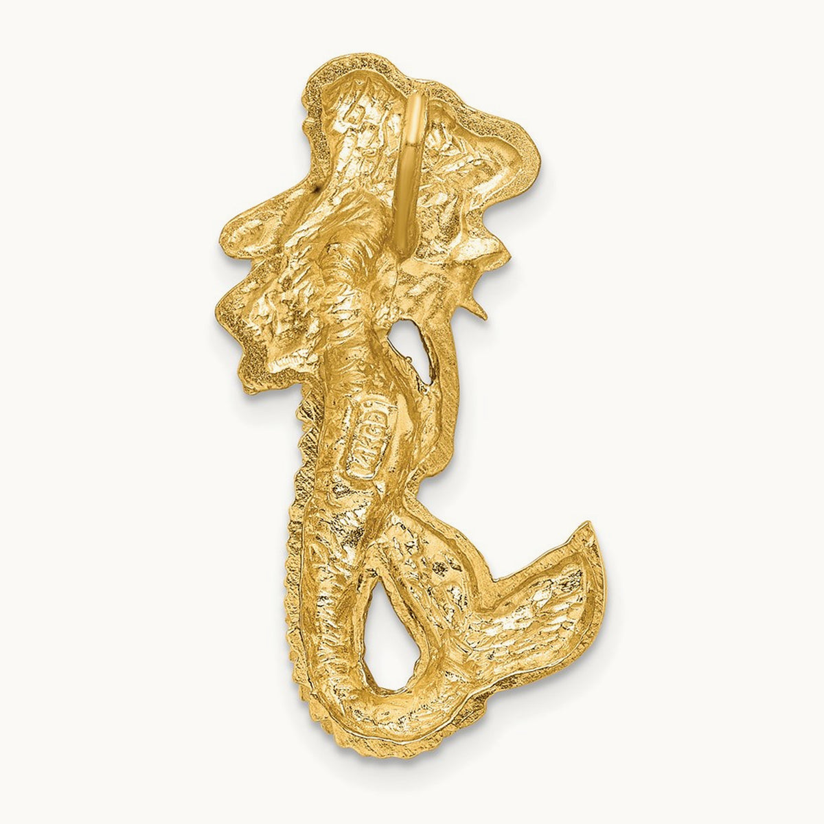 Polished and Satin Diamond-cut Mermaid Chain Slide, 14K