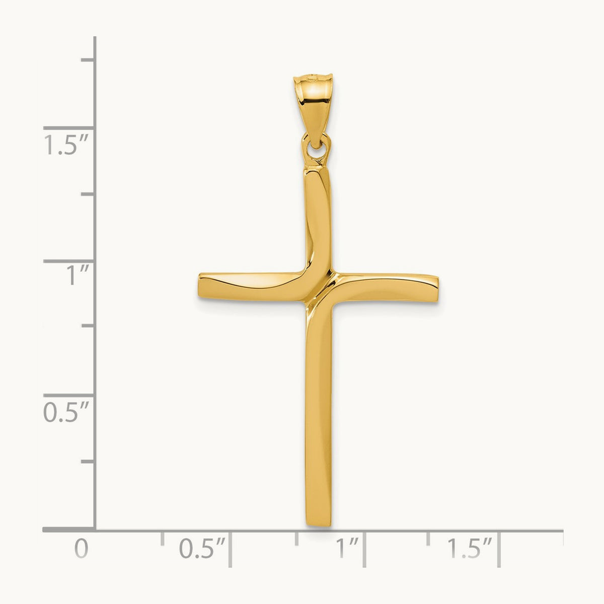 Polished Cross Pendant, 14K
