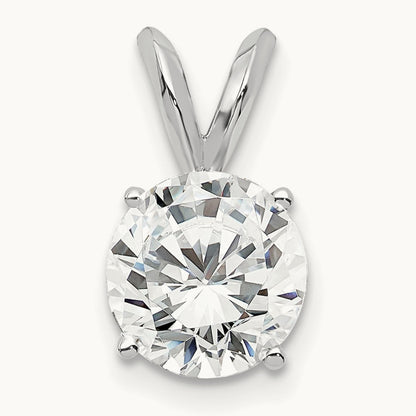 Four-Prong Solitaire Pendant, 0.25-1.00 ct Lab-Grown Diamond — 14K White Gold