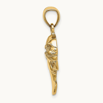 2-D Polished Manatee Charm, 14K