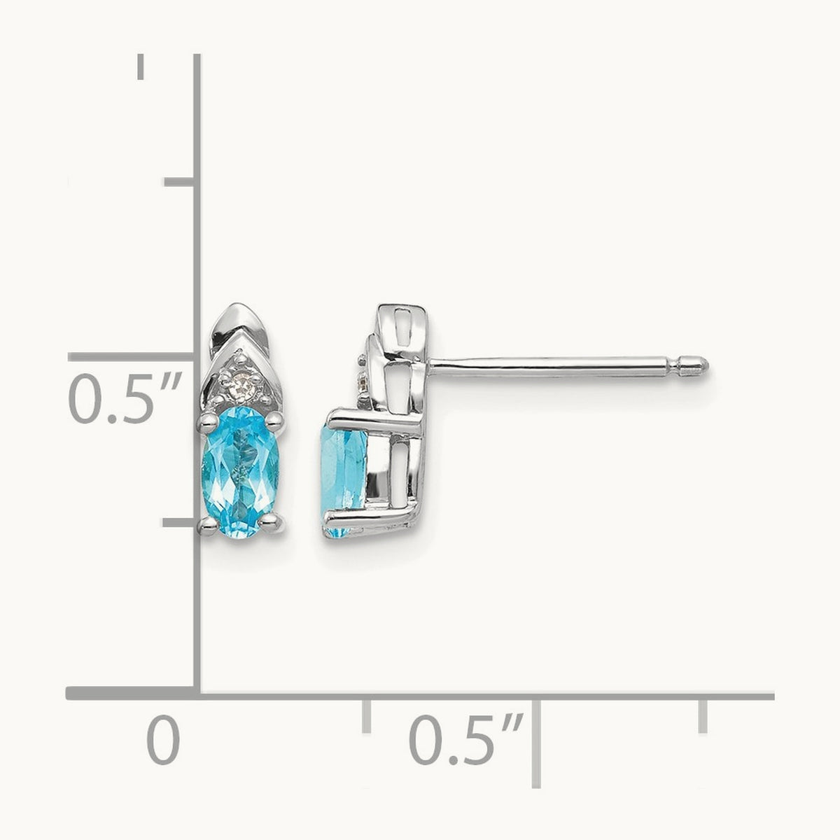 Blue Topaz and Diamond Post Earrings — photo set