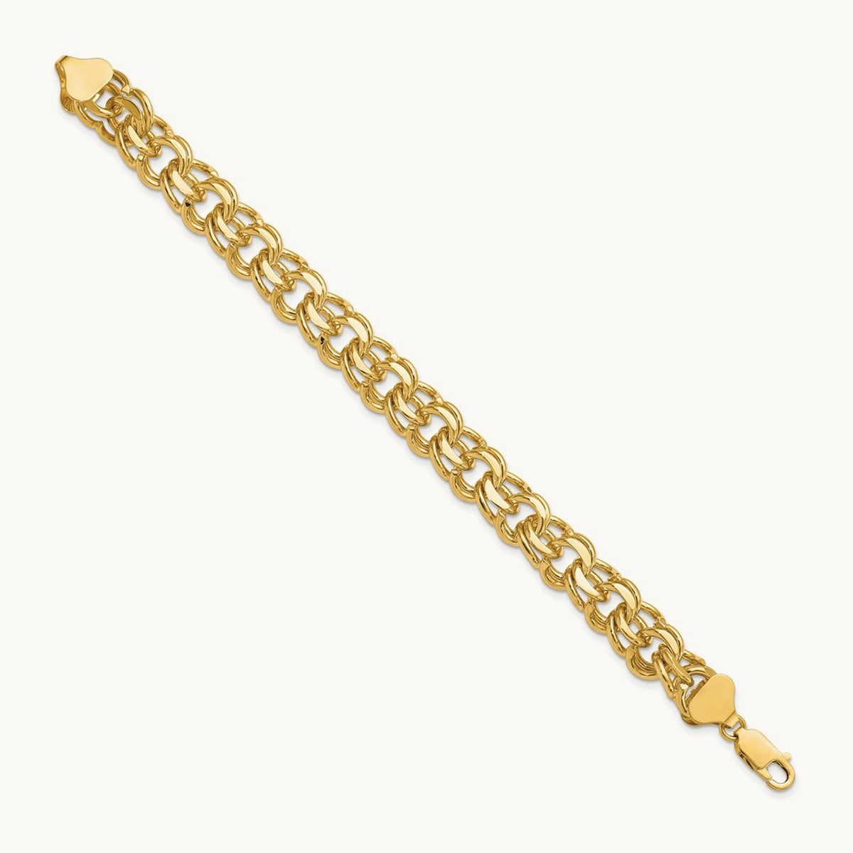 Double Link Charm Bracelet, 14K
