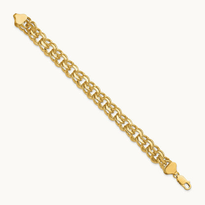 Double Link Charm Bracelet, 14K