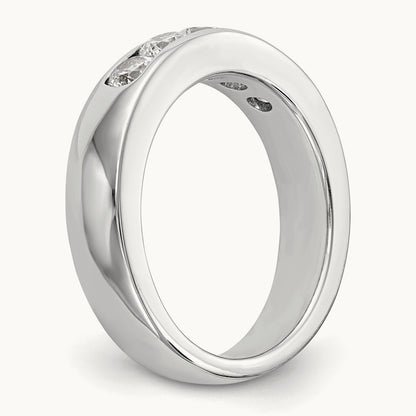 5- Stone Closed Channel Band Mounting, 3.4mm, 14K White Gold