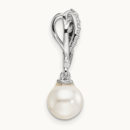 Polished Diamond and Pearl Chain Slide — photo set