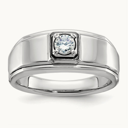 IBGoodman Men's Diamond Complete Ring, 14K White Gold