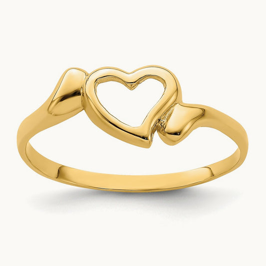 Open Heart w/Swirl Ring, 14K