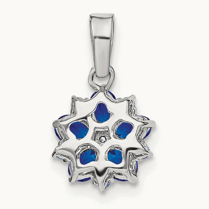 Sapphire and Diamond Floral Pendant — photo set