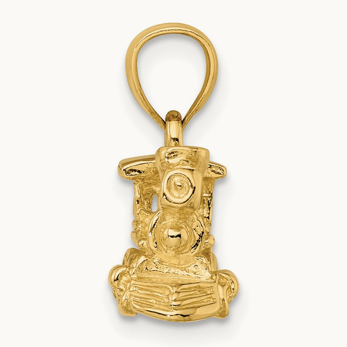 3-D Locomotive Charm, 14K