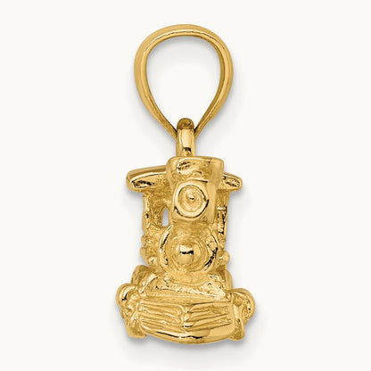 3-D Locomotive Charm, 14K