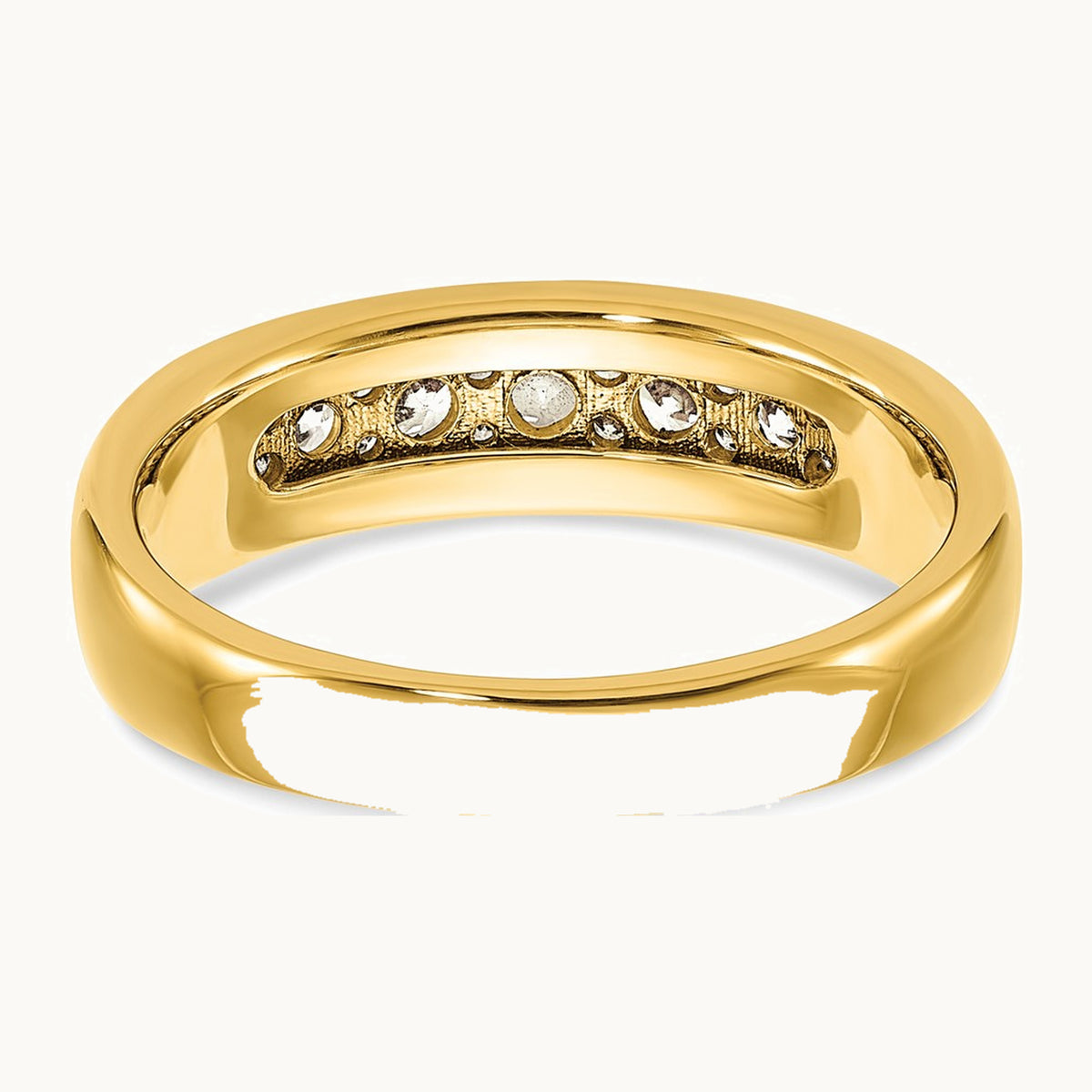 IBGoodman 14K with White Rhodium Men's Polished 1/2 Carat AA Quality Diamond Ring