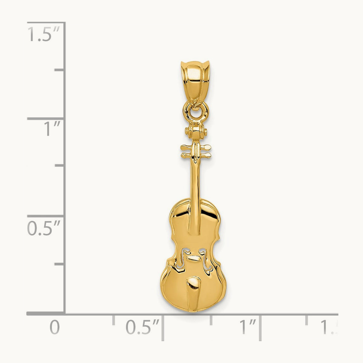 2D Violin Charm, 14K
