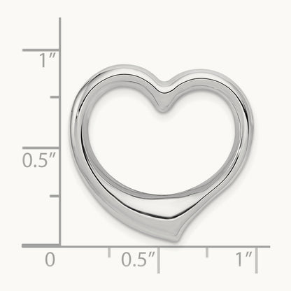 Heart Hollow Pendant Slide, 14K White Gold