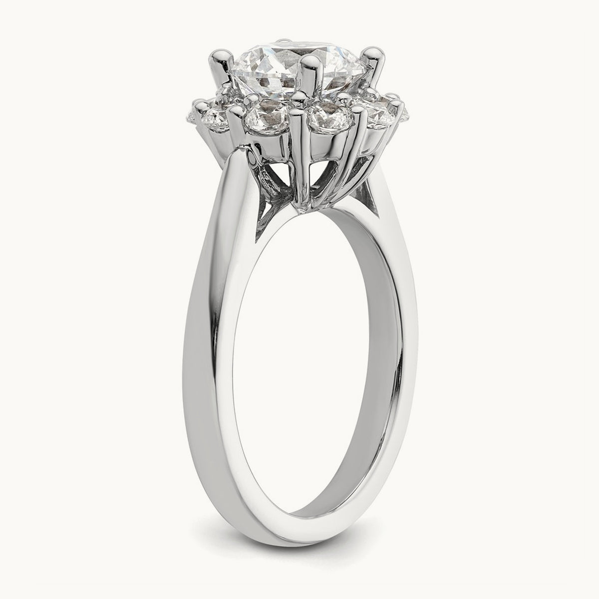 Round Halo Semi-Mount Engagement Ring — 1 ct, 7