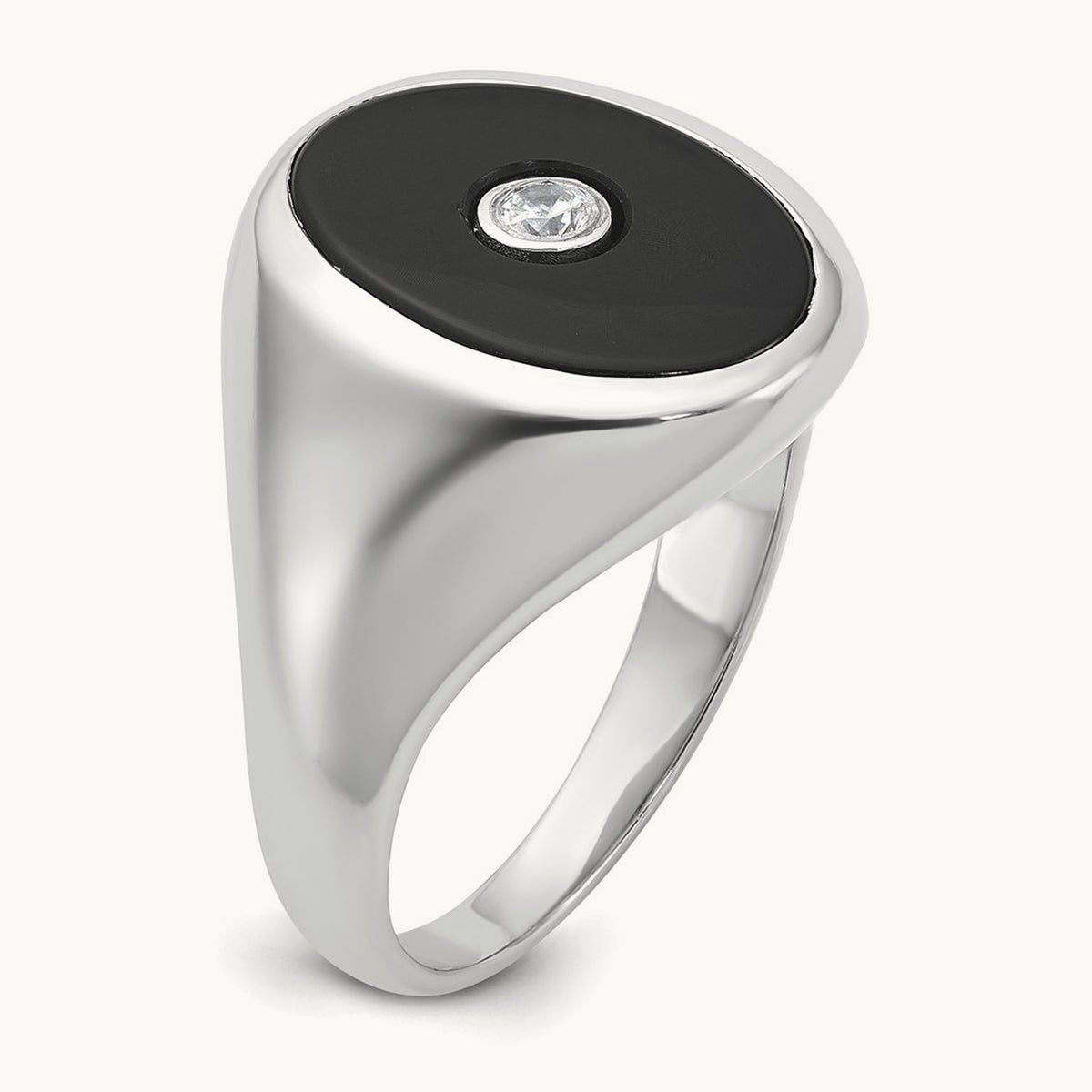 Men's Onyx and Diamond Complete Ring — IBGoodman — photo set