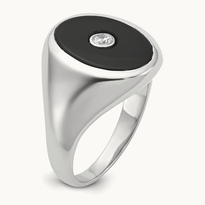 Men's Onyx and Diamond Complete Ring — IBGoodman — photo set