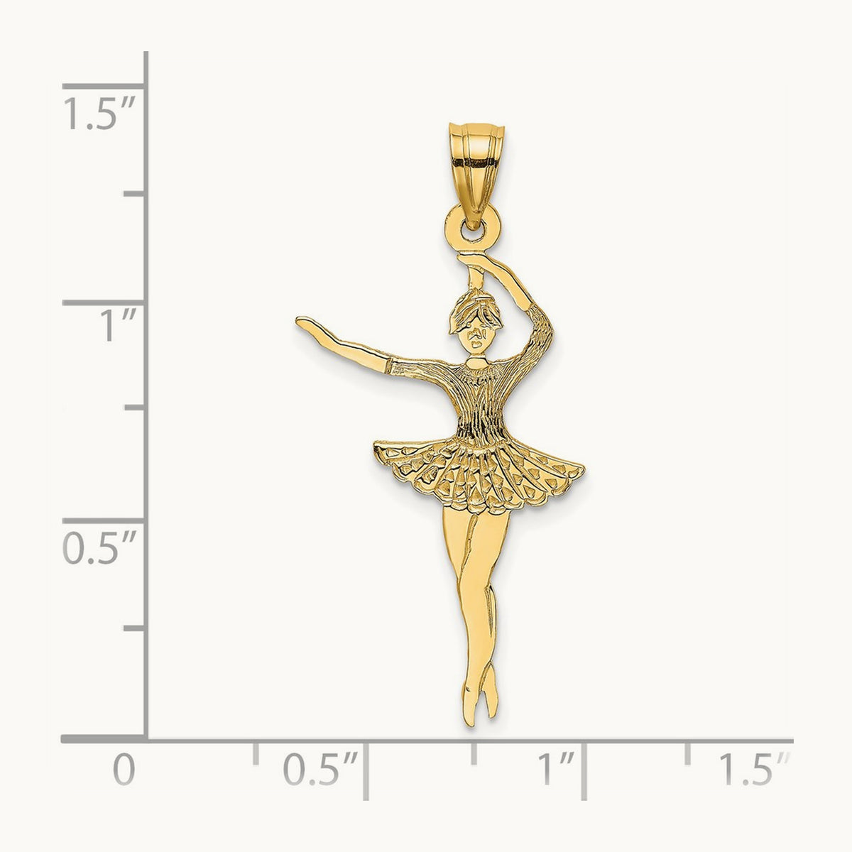 Satin Polished Ballerina Charm, 14K