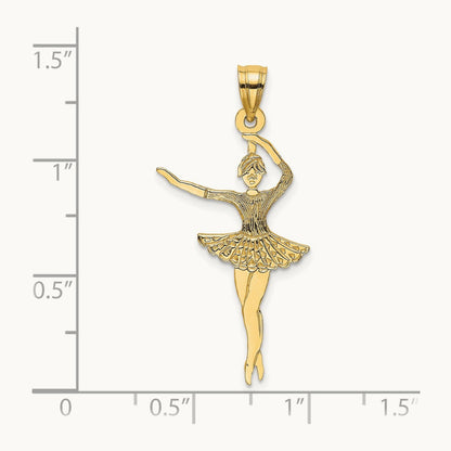 Satin Polished Ballerina Charm, 14K