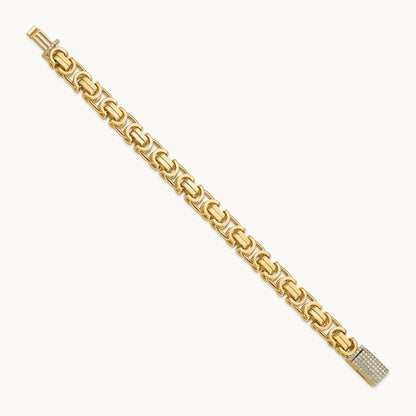 Hand-polished Fancy Link Diamond Clasp Bracelet — photo set