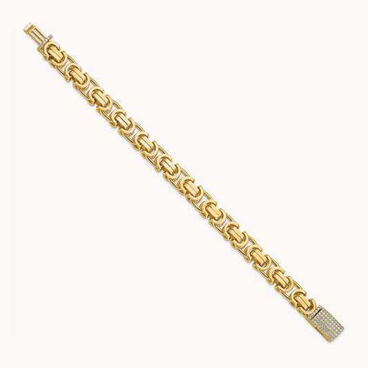 Hand-polished Fancy Link Diamond Clasp Bracelet — photo set