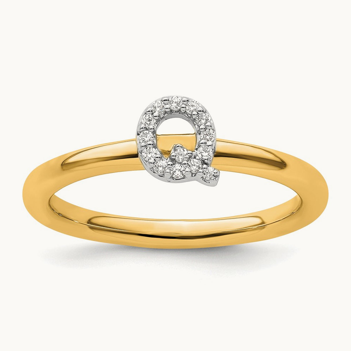 Stackable Diamond Ring — 14K Yellow Gold, Q