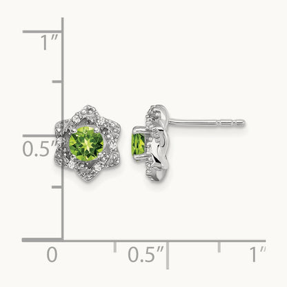 Peridot and Diamond Post Earrings — photo set
