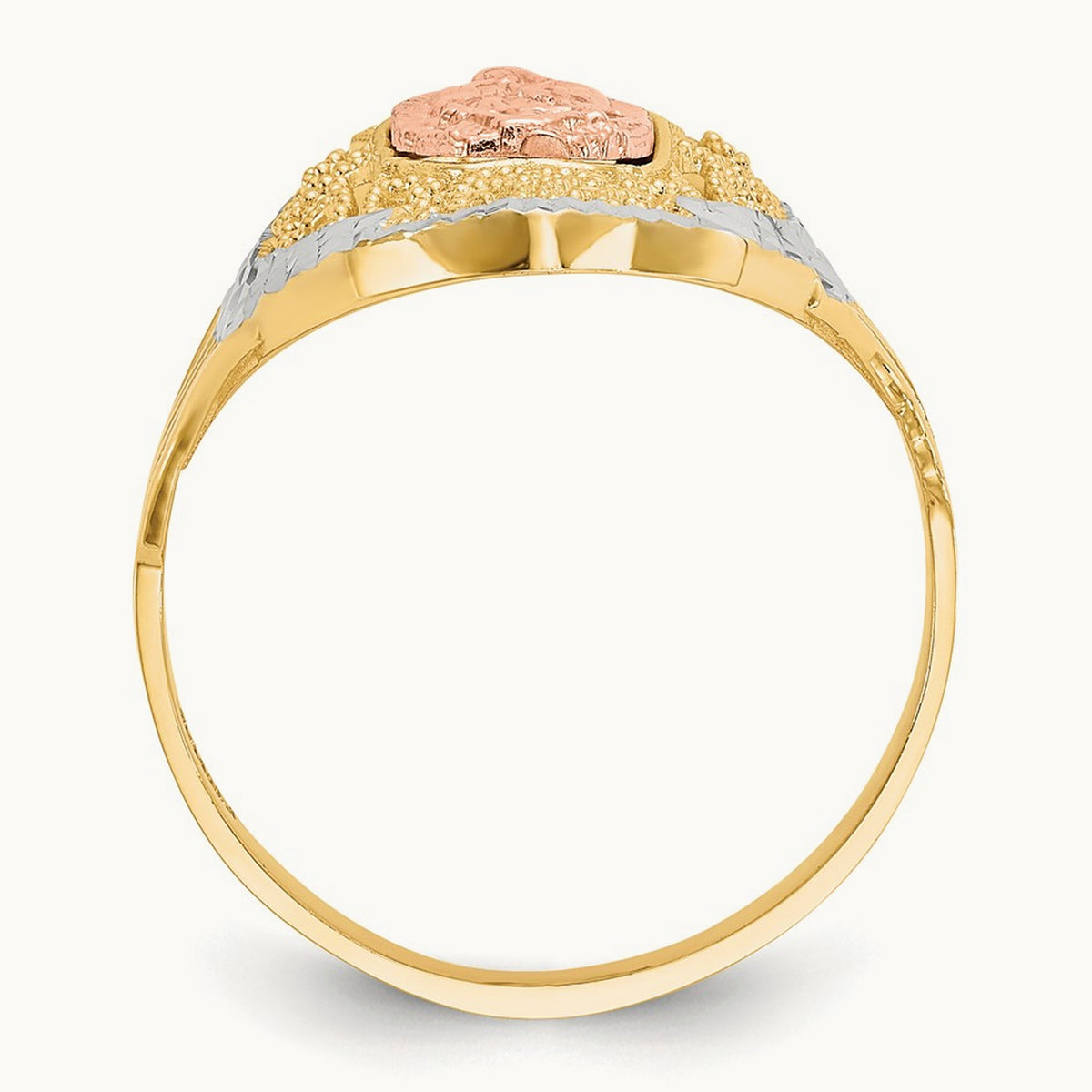 w/White Rhodium Filigree Guadalupe Ring, 14K Two-tone