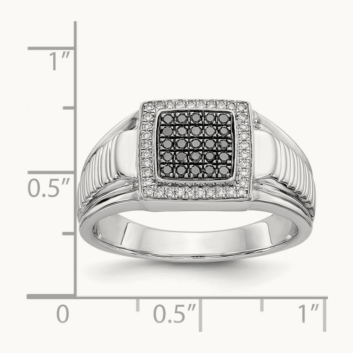 Black and Diamond Mens Ring — photo set