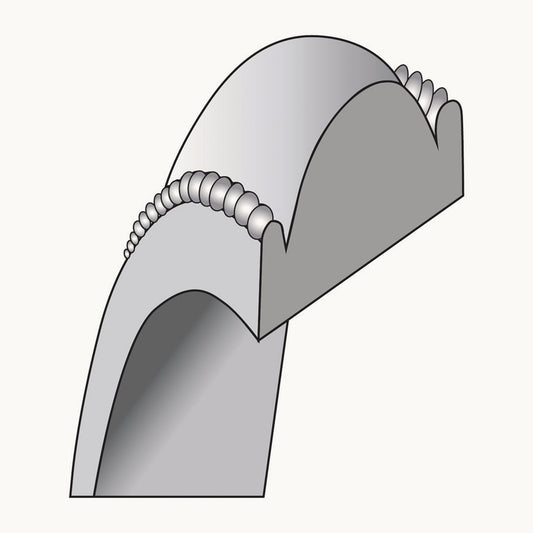 Milgrain Half Round Band, 4mm, 10K White Gold