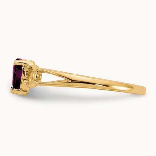 Rhodolite Garnet Birthstone Ring, 14K