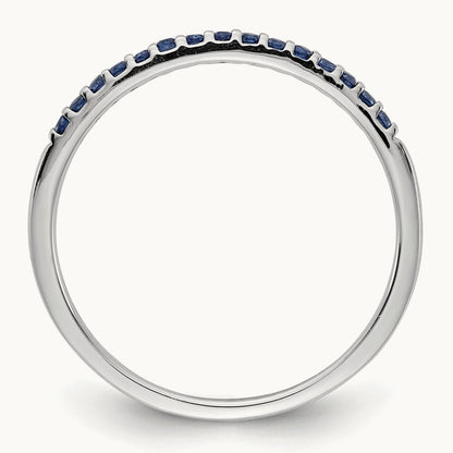 Blue Sapphire Band, 14K White Gold
