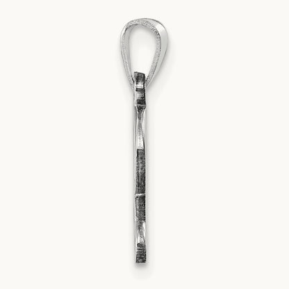 White Gold Script Letter L Initial Pendant, 14K White Gold