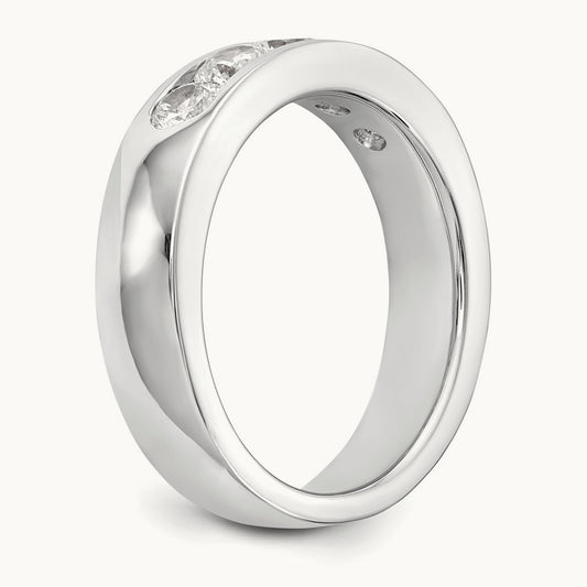 5- Stone Closed Channel Band Mounting, 3.7mm, 14K White Gold