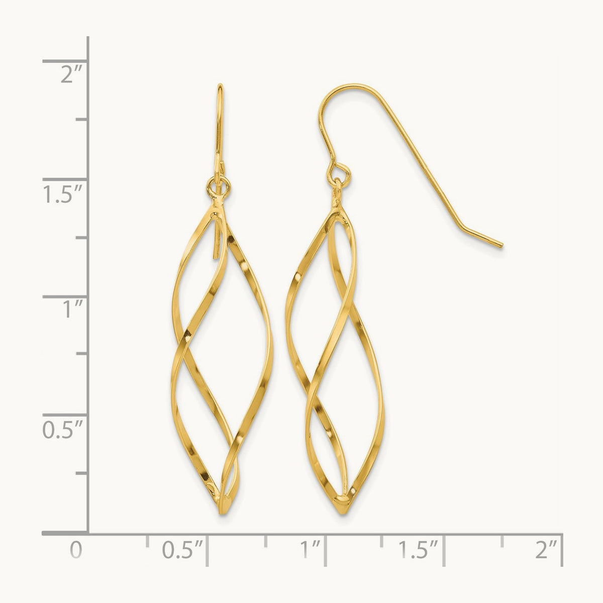 Twisted Dangle Earrings, 14K