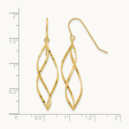 Twisted Dangle Earrings, 14K