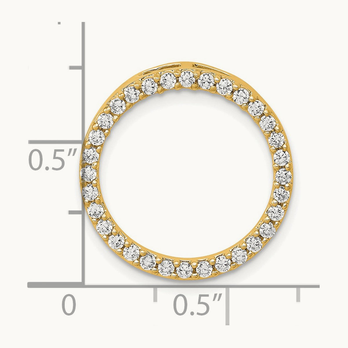Diamond Circle Chain Slide — 14K Yellow Gold, 19.5mm