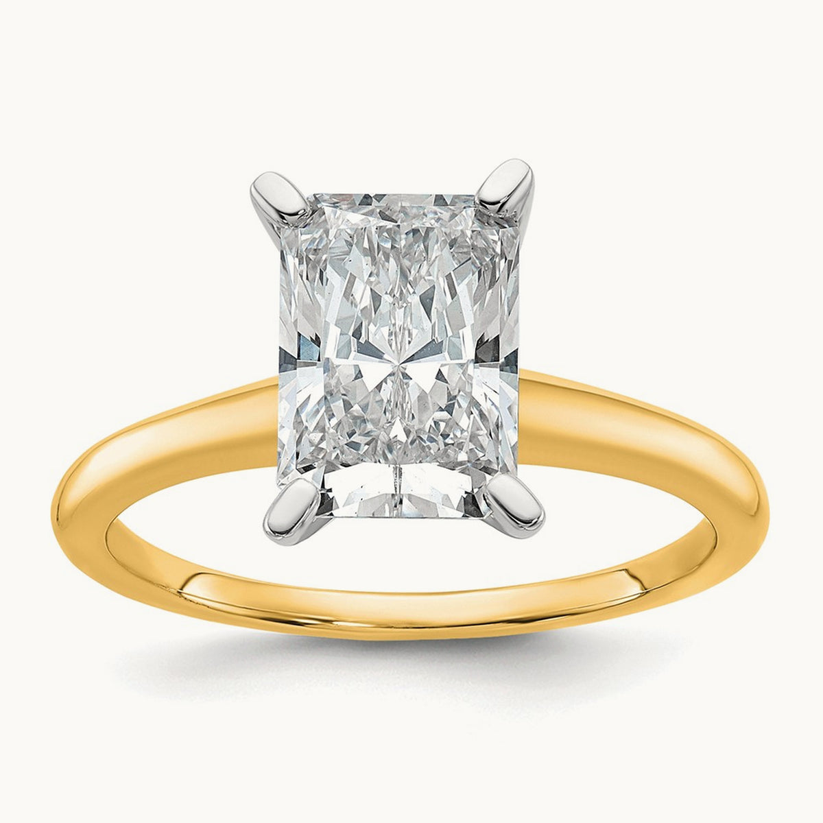 Radiant Solitaire Engagement Ring, 0.50-5.00 ct tw Lab-Grown Diamond — 2 1/4 ct, 14K Two-Tone