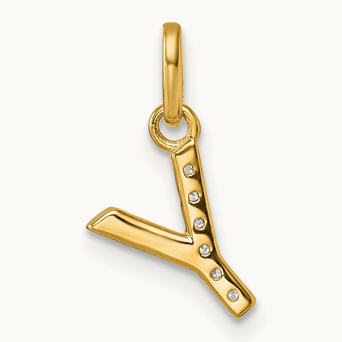 Twisted Diamond Charm — 14K Yellow Gold, Y